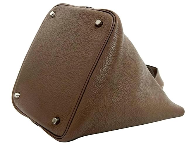 Borsa Hermès Picotin Lock MM Marrone Beige - vista 8