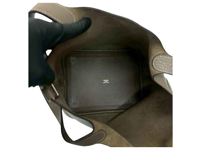 Borsa Hermès Picotin Lock MM Marrone Beige - vista 9