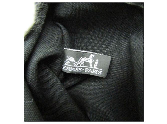 Hermès Cannes PM Canvas Tote Bag Schwarz Aus weiß - Ansicht 18