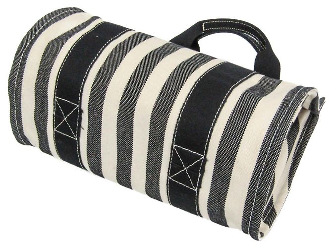 Hermès Cannes PM Canvas Tote Bag Schwarz Aus weiß - Ansicht 3
