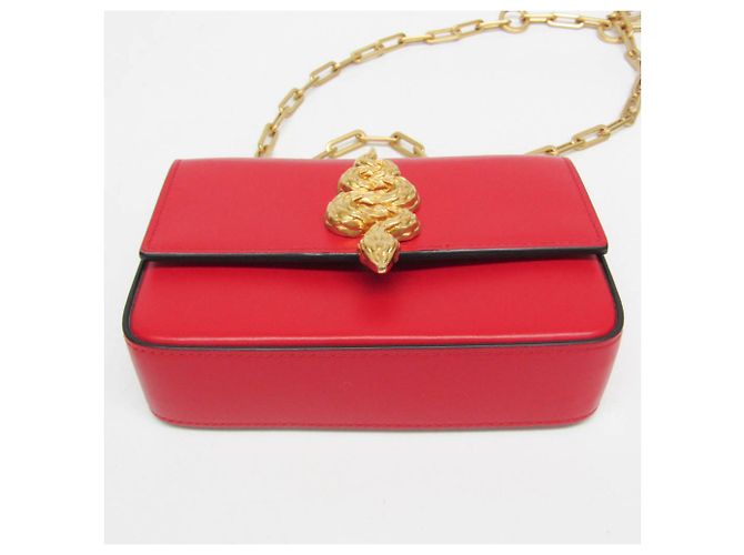 Mini borsa a spalla con catena a serpente Valentino Garavani Rosso - vista 4