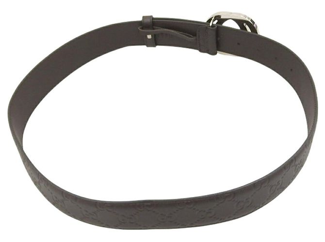 Ceinture Gucci à boucle entrelacée G Marron Marron foncé - vue 2