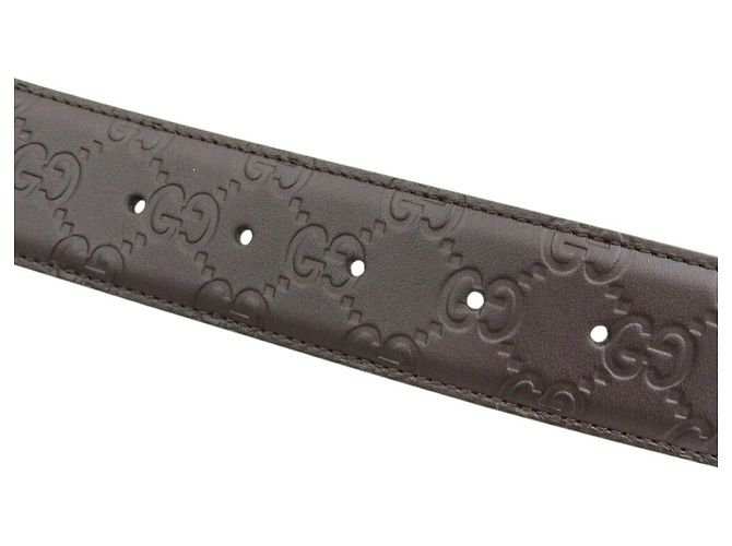 Ceinture Gucci à boucle entrelacée G Marron Marron foncé - vue 5