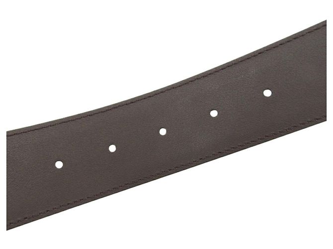 Ceinture Gucci à boucle entrelacée G Marron Marron foncé - vue 6