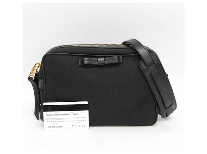 Borsa a Spalla Prada LOGO JACQUARD 1BH089 Nero - vista 2