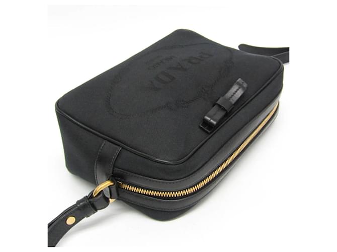 Borsa a Spalla Prada LOGO JACQUARD 1BH089 Nero - vista 9