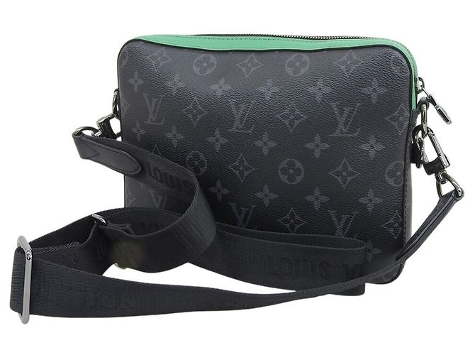 Borsa a Spalla da Uomo Louis Vuitton Monogram Eclipse Trio Verde Monogramma - vista 2