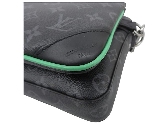 Borsa a Spalla da Uomo Louis Vuitton Monogram Eclipse Trio Verde Monogramma - vista 4