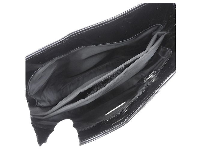 Borsa a spalla in pelle smaltata nera Prada Nero - vista 3