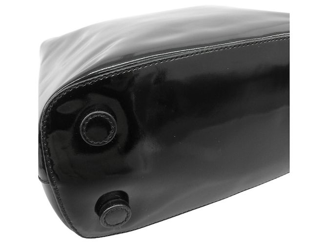 Borsa a spalla in pelle smaltata nera Prada Nero - vista 4