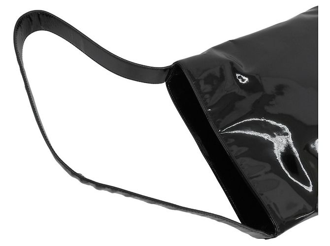 Borsa a spalla in pelle smaltata nera Prada Nero - vista 8