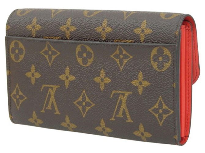 Louis Vuitton Monogramm Blumen Lange Geldbörse Braun Rot - Ansicht 2