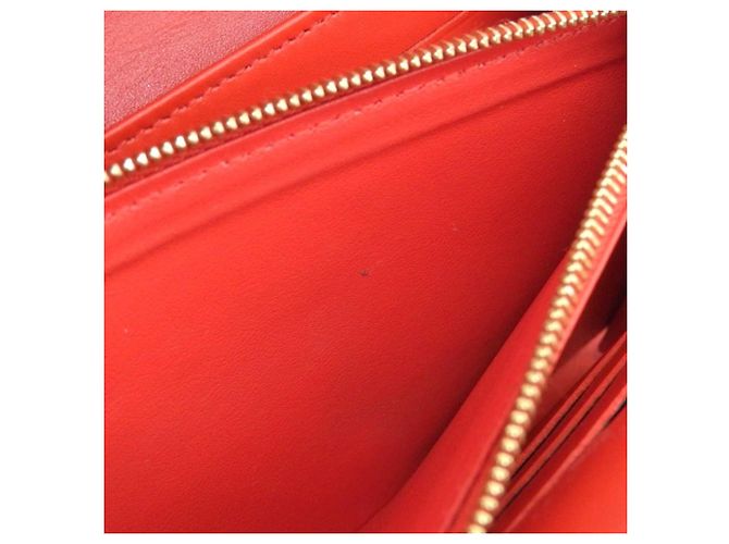 Louis Vuitton Monogramm Blumen Lange Geldbörse Braun Rot - Ansicht 9