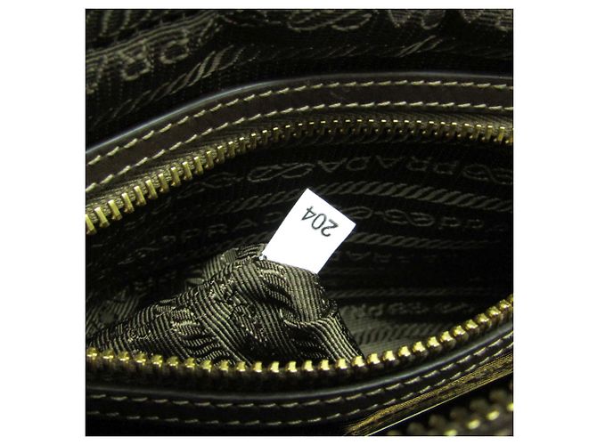Borsa a Spalla Donna Prada LOGO JACQUARD 1BH089 Marrone Beige - vista 14