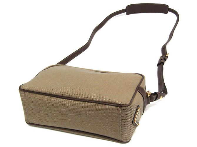 Borsa a Spalla Donna Prada LOGO JACQUARD 1BH089 Marrone Beige - vista 3