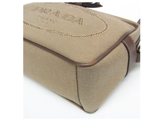 Borsa a Spalla Donna Prada LOGO JACQUARD 1BH089 Marrone Beige - vista 5
