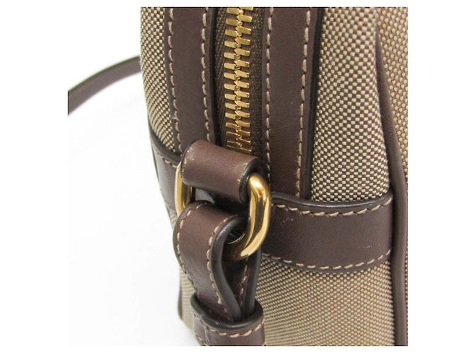 Borsa a Spalla Donna Prada LOGO JACQUARD 1BH089 Marrone Beige - vista 9