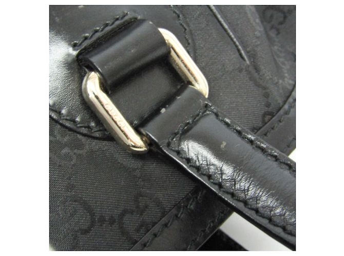 Borsa tote in nylon e pelle nera da donna Gucci 257290 Nero - vista 14