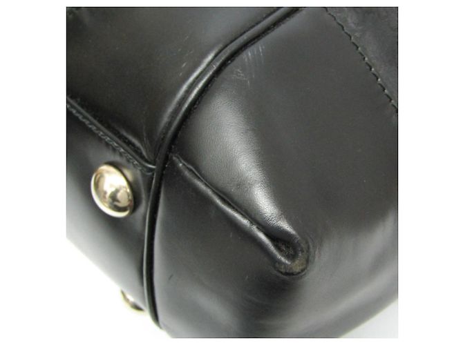 Borsa tote in nylon e pelle nera da donna Gucci 257290 Nero - vista 5