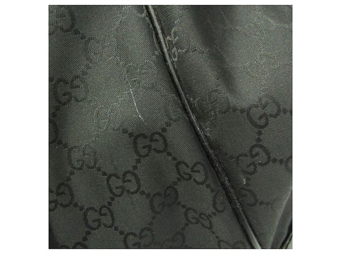 Borsa tote in nylon e pelle nera da donna Gucci 257290 Nero - vista 8