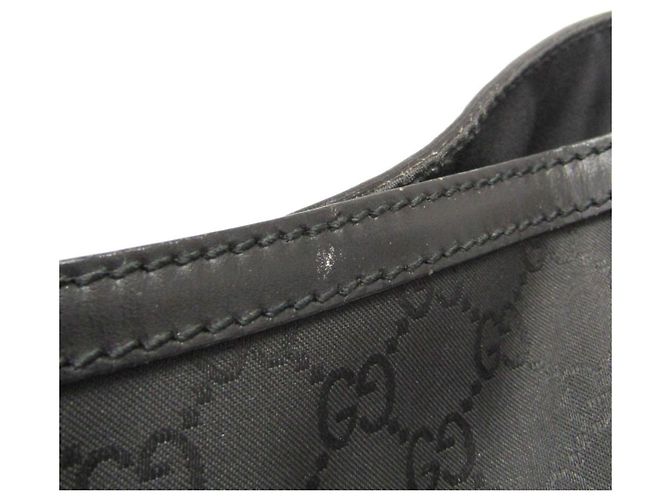 Borsa tote in nylon e pelle nera da donna Gucci 257290 Nero - vista 9