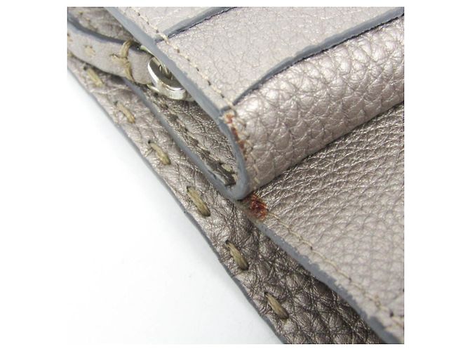 Fendi Selleria 8M0229 Bi-Fold Leder Geldbörse Silber - Ansicht 10