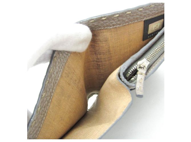 Fendi Selleria 8M0229 Bi-Fold Leder Geldbörse Silber - Ansicht 5