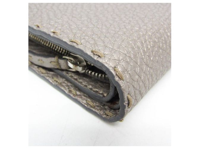 Fendi Selleria 8M0229 Bi-Fold Leder Geldbörse Silber - Ansicht 6