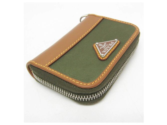 Prada RE-NYLON Münz-Kartenhalter Khaki Hellbraun - Ansicht 5