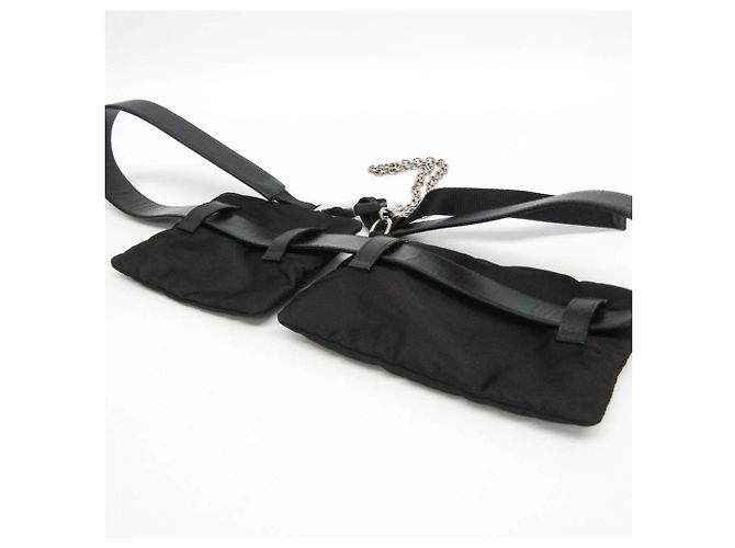 Pochette Cintura Tessuto Prada in Pelle Nera Nero - vista 5