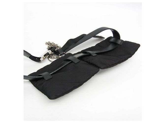 Pochette Cintura Tessuto Prada in Pelle Nera Nero - vista 7