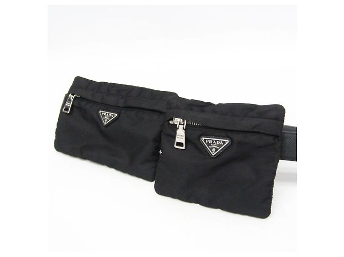 Pochette Cintura Tessuto Prada in Pelle Nera Nero - vista 8