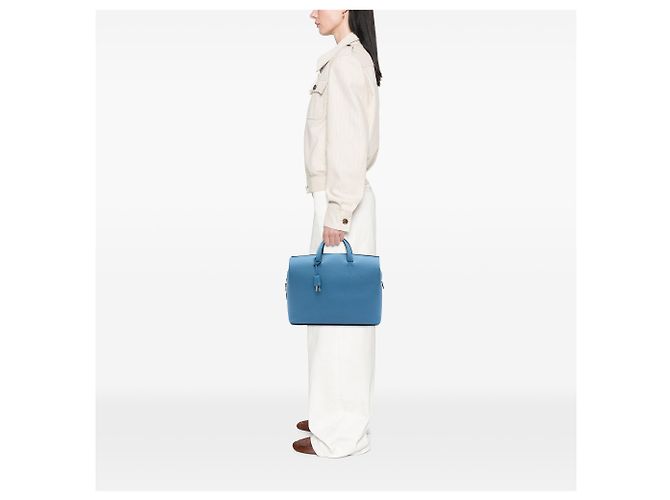 Borsa Cityhall 38 in Epsom blu di Hermès - vista 6