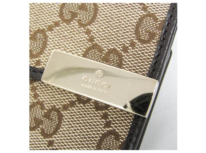 Portafoglio tri-fold da donna Gucci in tela GG e pelle Marrone Beige - vista 11