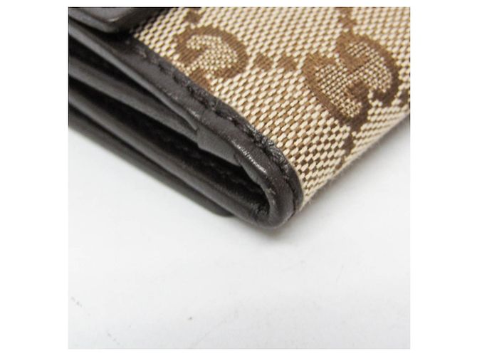 Portafoglio tri-fold da donna Gucci in tela GG e pelle Marrone Beige - vista 7