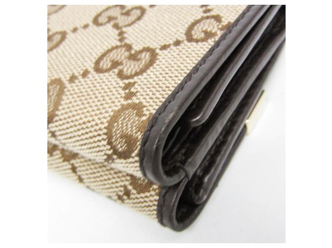 Portafoglio tri-fold da donna Gucci in tela GG e pelle Marrone Beige - vista 8
