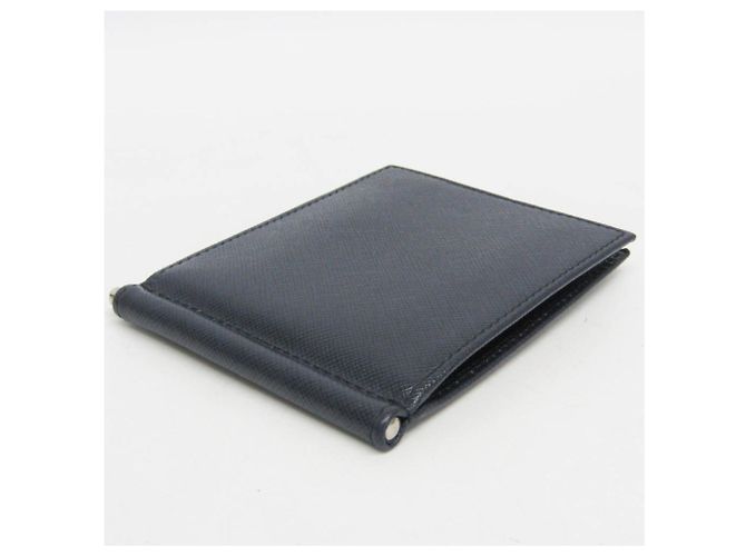 Prada Saffiano Men's Leather Bill Wallet Navy blue - view 5