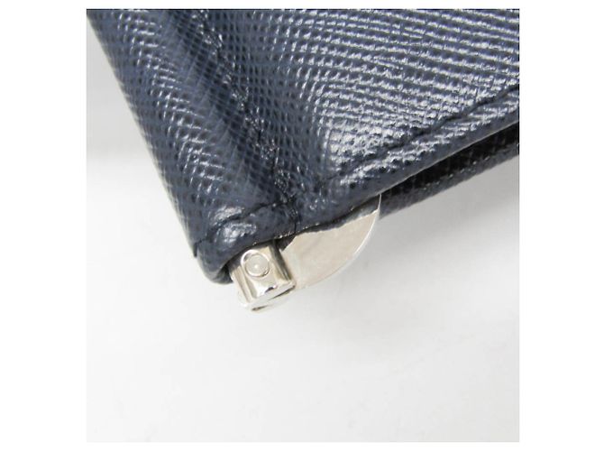 Prada Saffiano Men's Leather Bill Wallet Navy blue - view 8