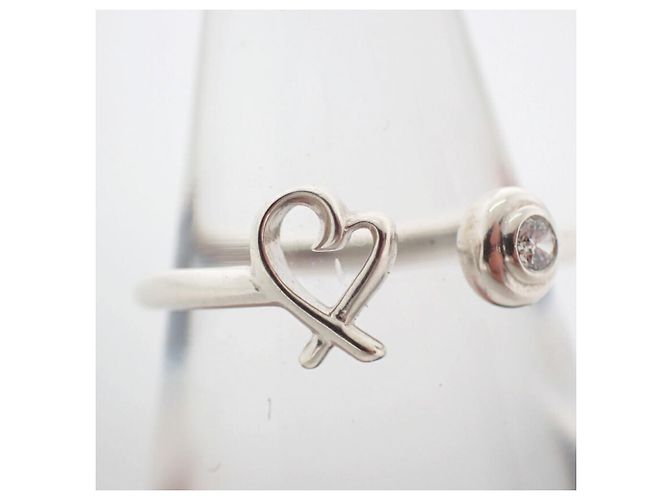 Tiffany & Co. 925 Diamant Liebendes Herz Drahtring - Ansicht 3