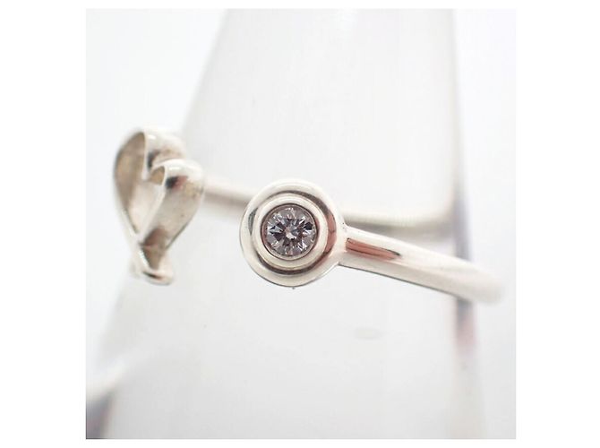 Tiffany & Co. 925 Diamant Liebendes Herz Drahtring - Ansicht 4