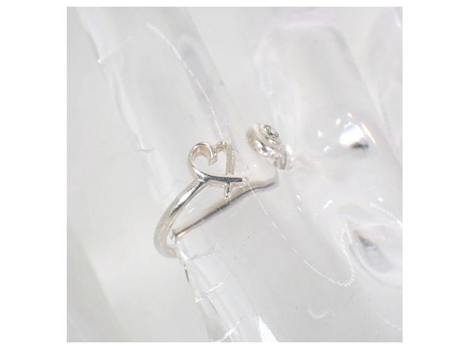Tiffany & Co. 925 Diamant Liebendes Herz Drahtring - Ansicht 7