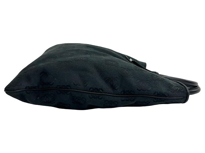 Loewe schwarze Canvas-Leder-Handtasche - Ansicht 6
