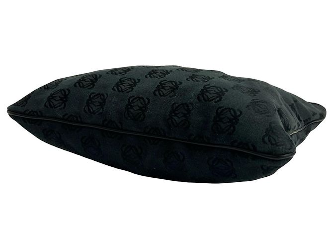 Loewe schwarze Canvas-Leder-Handtasche - Ansicht 8