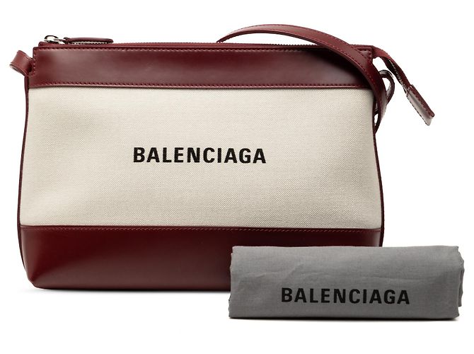 Borsa a tracolla in tela marrone con logo Balenciaga Beige - vista 8