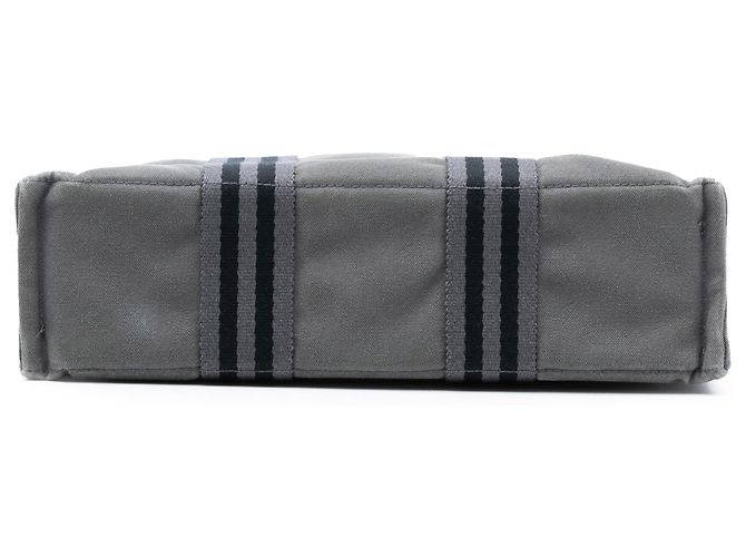 Hermès Borsa Fourre Tout PM in Tela Grigia Marrone Grigio antracite - vista 3