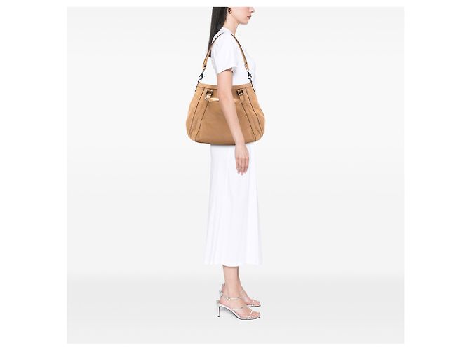 Borsa Gucci Abbey D Ring in pelle marrone Marrone chiaro - vista 7