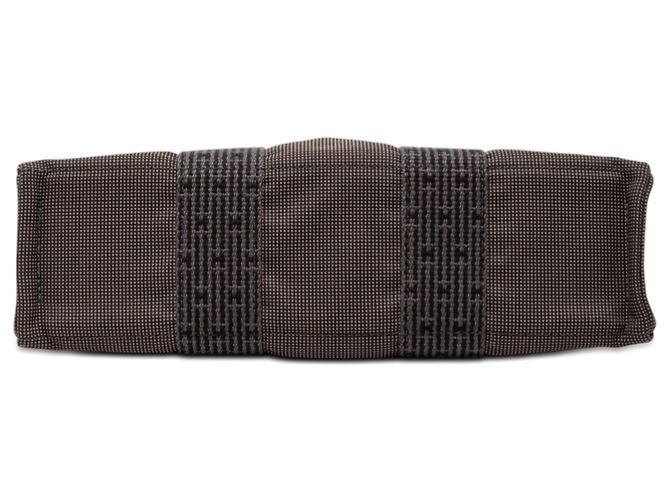 Hermès Tasche Herline PM aus grauem Canvas Braun Anthrazitgrau - Ansicht 3
