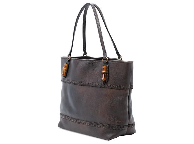 Borsa tote in pelle marrone Laidback Crafty di Gucci Marrone scuro - vista 2