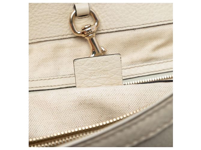 Gucci Weiße Mittelgroße Leder Bella Tote Roh - Ansicht 6