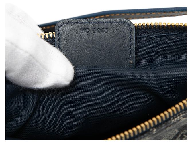 Pochette Saddle Mini Diorissimo in tela blu Dior Blu navy - vista 6